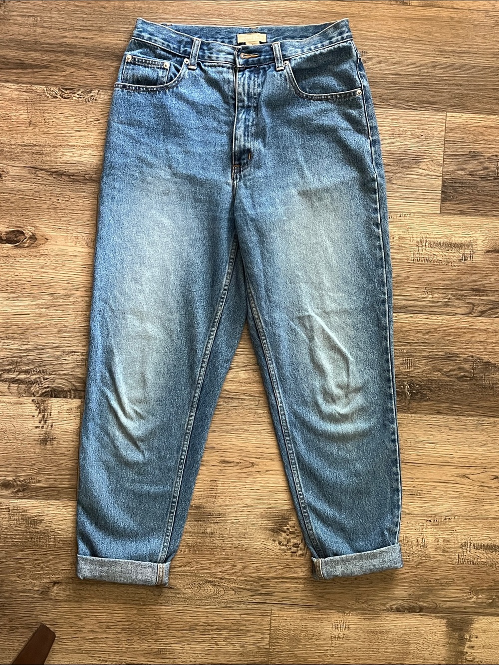 Cotton-Ginny High-Waist Tapered Blue Women's Denim Jeans